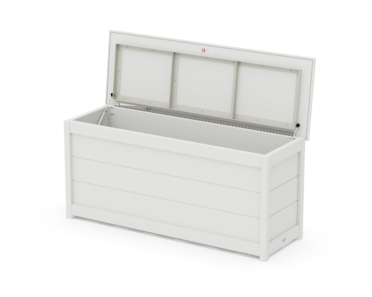 POLYWOOD 68" Storage Box Table in Vintage White