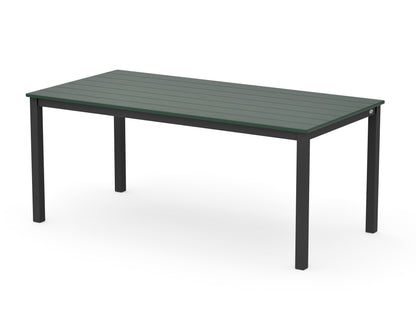 POLYWOOD Main Street 36" x 72" Dining Table in Black / Green