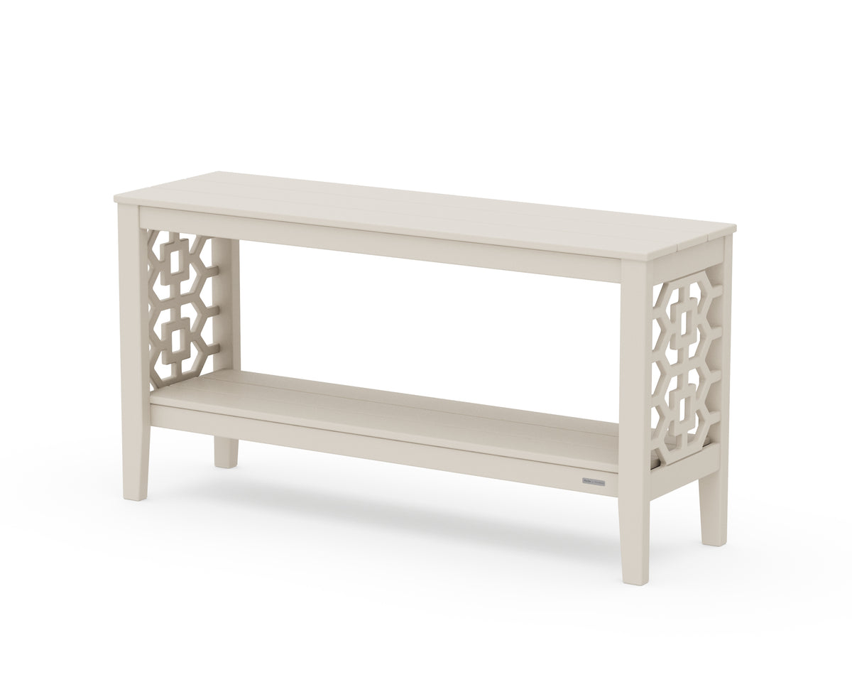POLYWOOD Chinoiserie 56” Console Table in Sand