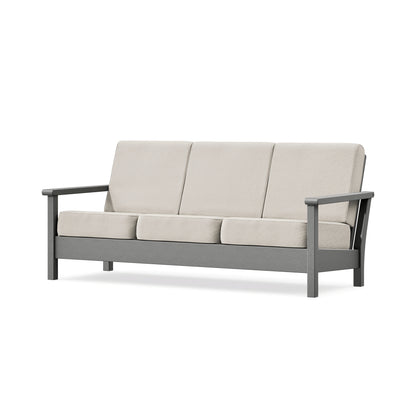 POLYWOOD Harbour Deep Seating Sofa in Slate Grey / Dune Burlap