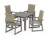 POLYWOOD EDGE Woven High-Back 5-Piece Parsons Dining Set in Slate Grey / Dune Grass