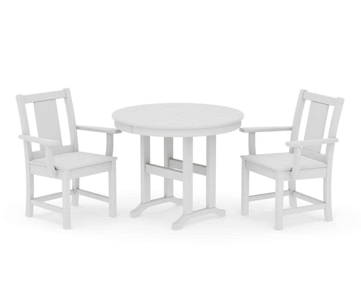 POLYWOOD Prairie 3-Piece Farmhouse Dining Set in Vintage White
