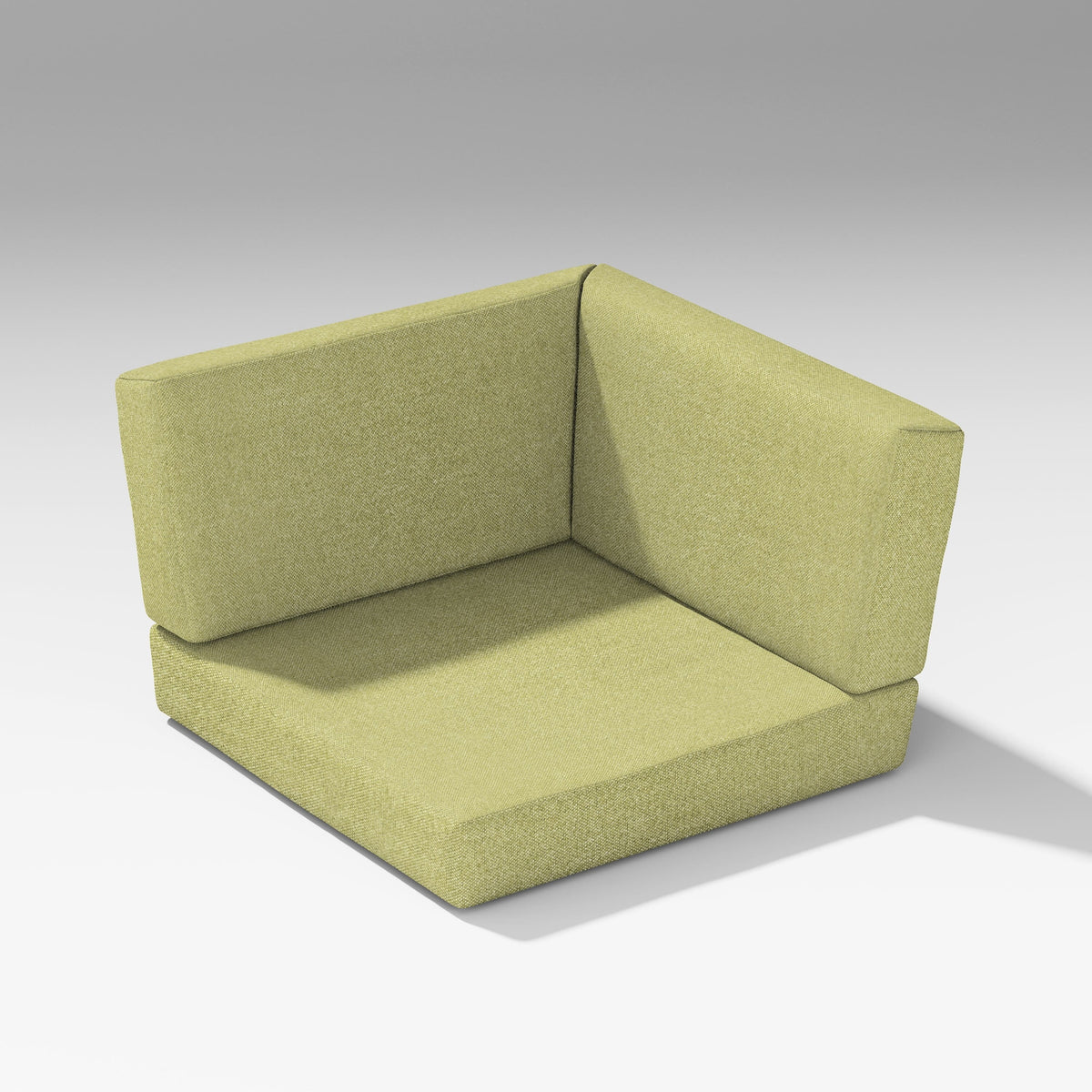 POLYWOOD PW Designer Series Latitude Corner Seat Cushion in Chartreuse Boucle