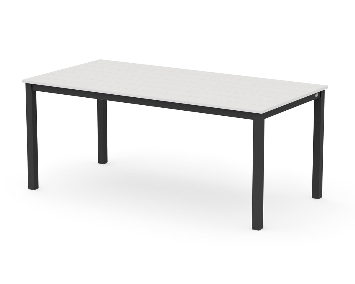 POLYWOOD Main Street 36" x 72" Dining Table in Black / Vintage White