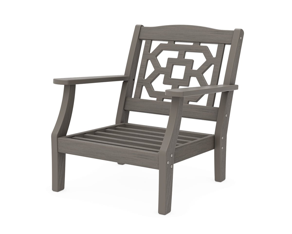 POLYWOOD Chinoiserie Deep Seating Chair Frame in Driftwood