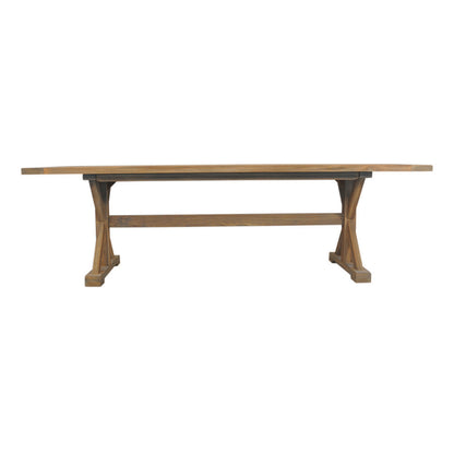 Lloyd Flanders Teak 99" Rectangular Trestle Base Dining Table, lifestyle photo 2