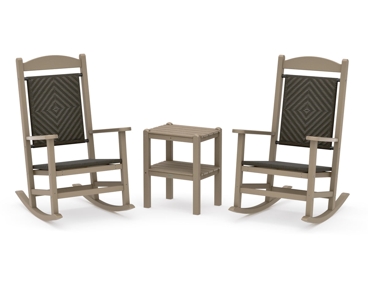 POLYWOOD Presidential Woven Rocker 3-Piece Set in Vintage Sahara / Cahaba
