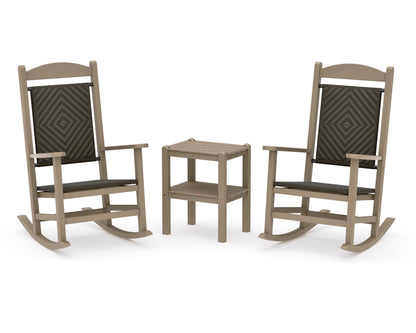 POLYWOOD Presidential Woven Rocker 3-Piece Set in Vintage Sahara / Cahaba