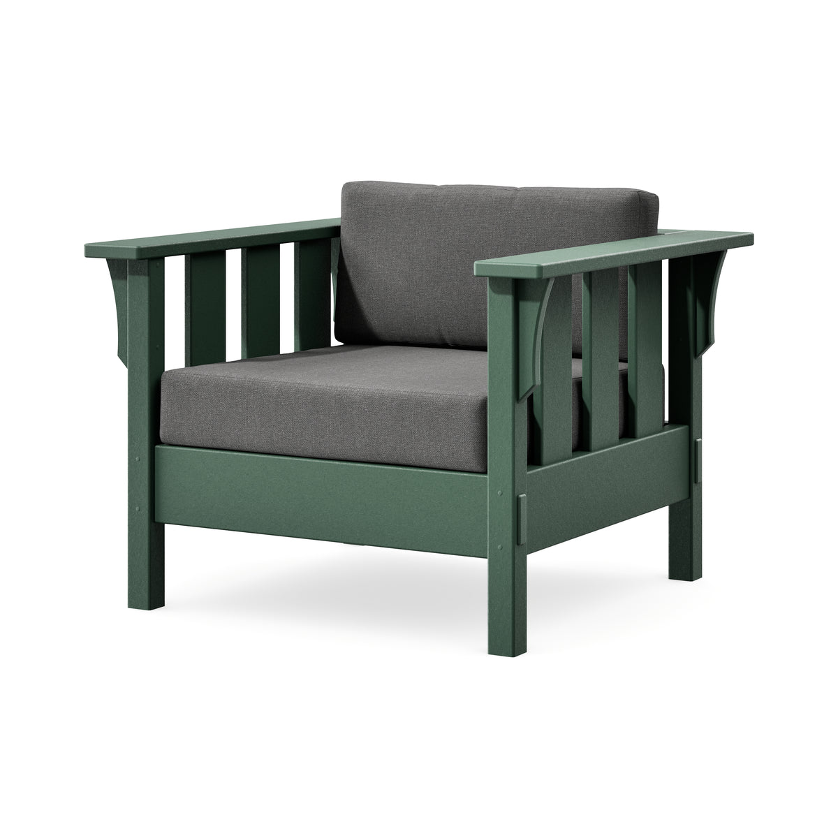 POLYWOOD Acadia Deep Seating Chair in Green / Ash Charcoal
