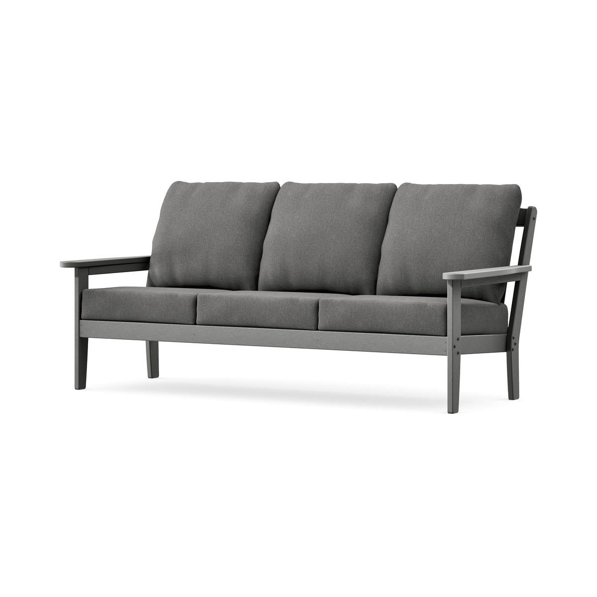 POLYWOOD Cottage Deep Seating Sofa in Slate Grey / Ash Charcoal