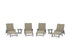 POLYWOOD 6-Piece Coastal Woven Chaise with Arms Lounge Set in Slate Grey / Dune Grass