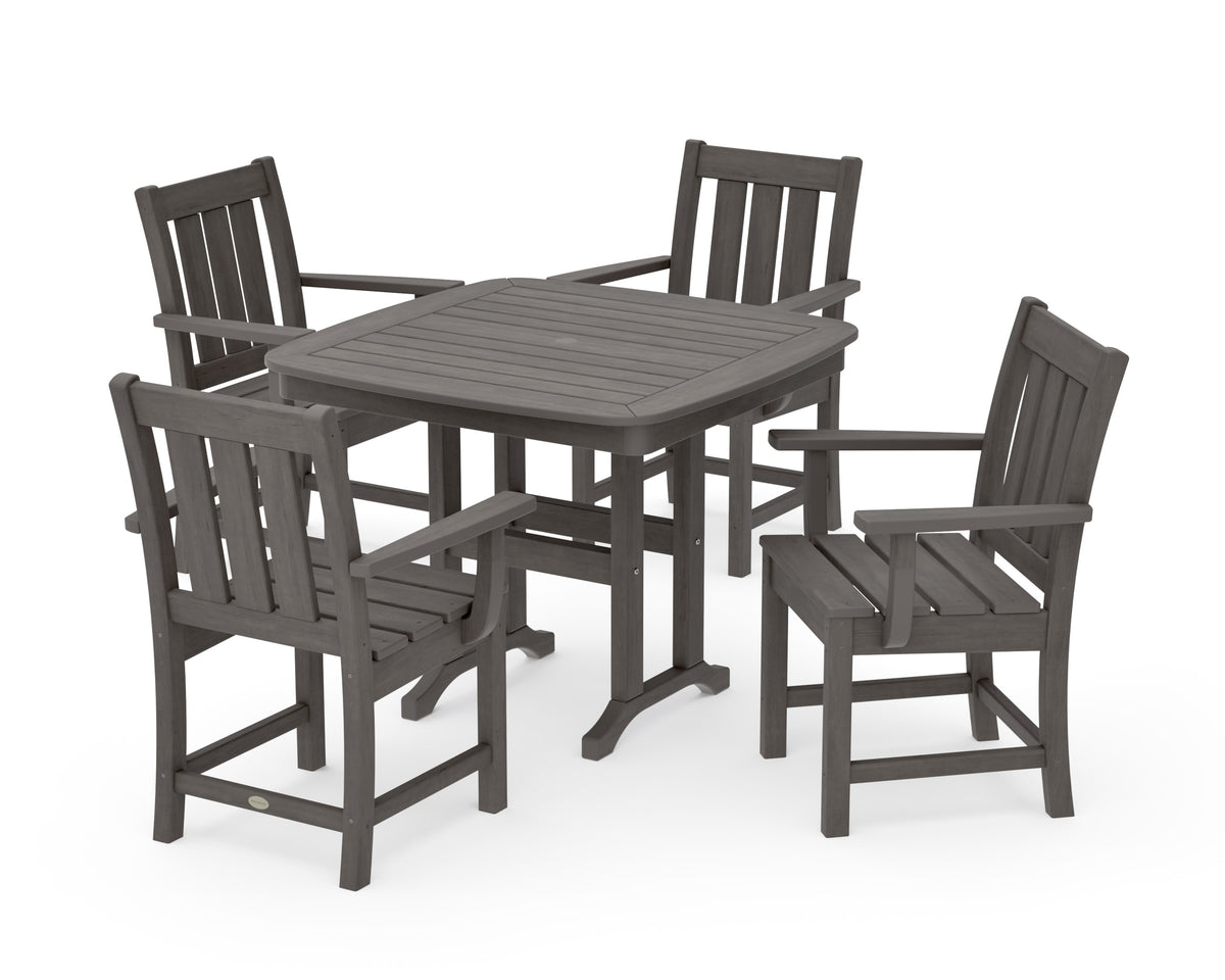 POLYWOOD Oxford 5-Piece Dining Set in Driftwood
