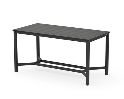 POLYWOOD Main Street 36 x 72 Counter Table in Black / Black