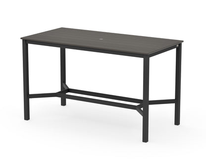 POLYWOOD Main Street 36 x 72 Bar Table in Black / Vintage Coffee