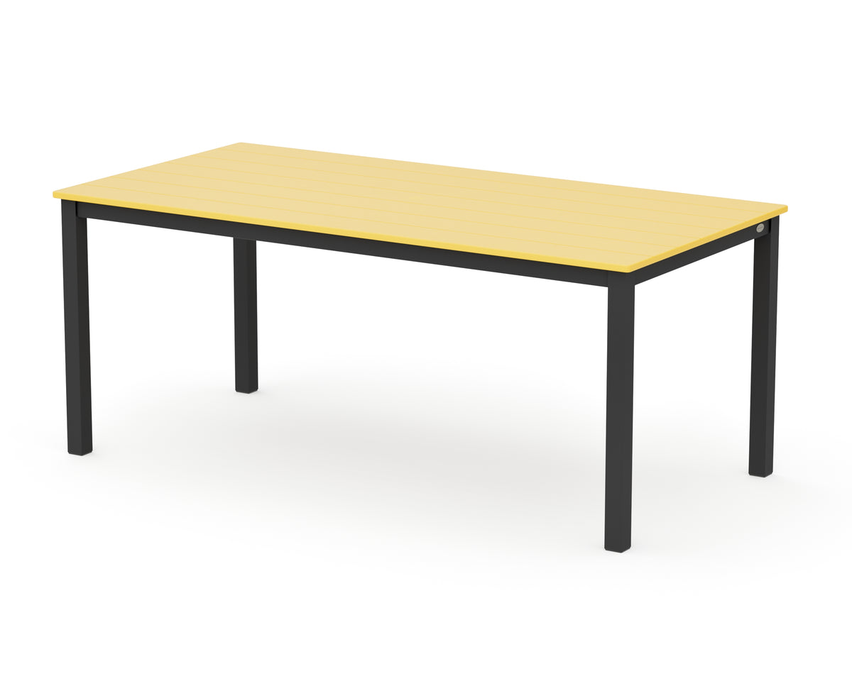 POLYWOOD Main Street 36" x 72" Dining Table in Black / Lemon