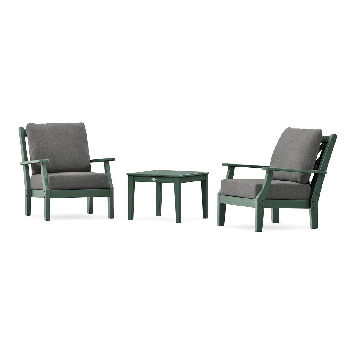 POLYWOOD Country Living Wovendale 3-Piece Deep Seating Set in Green