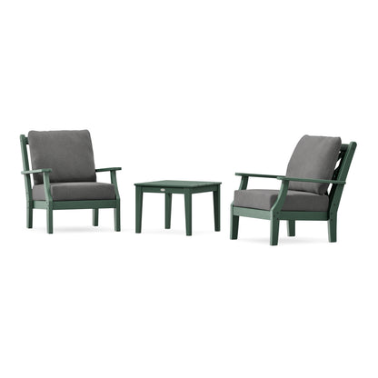 POLYWOOD Country Living Wovendale 3-Piece Deep Seating Set in Green