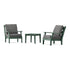 POLYWOOD Country Living Wovendale 3-Piece Deep Seating Set in Green