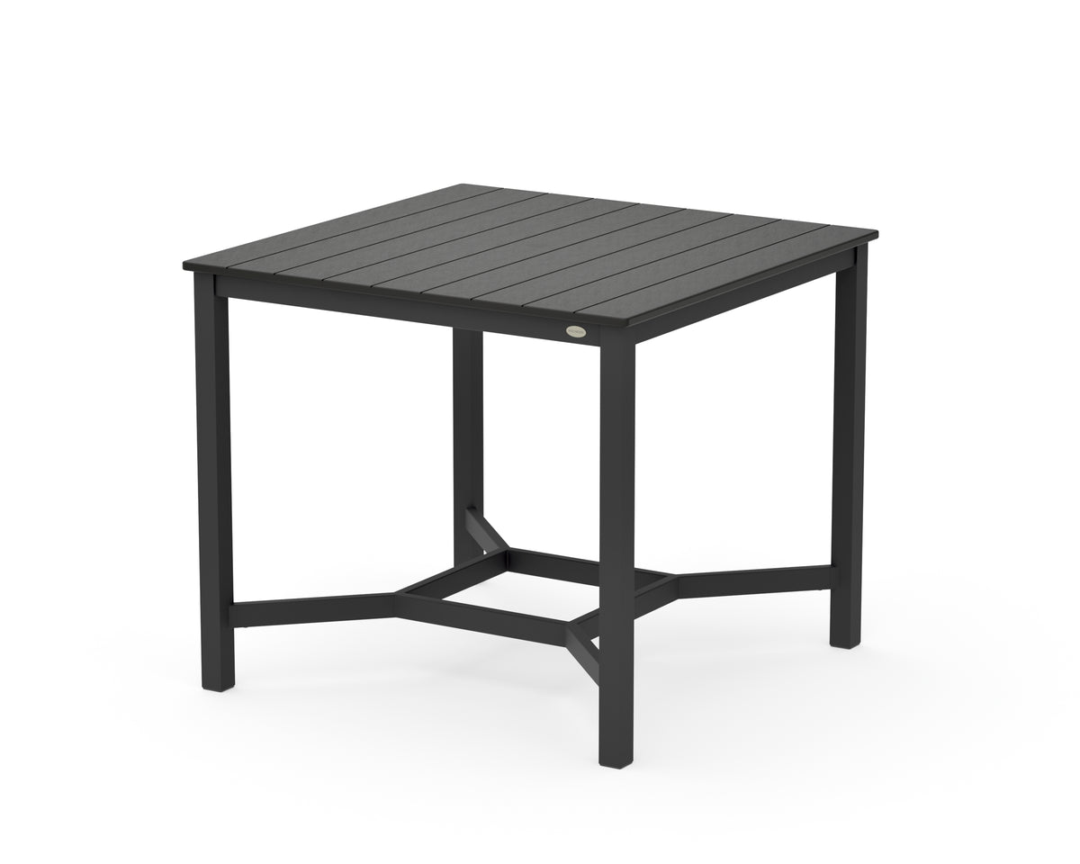 POLYWOOD Main Street 42 x 42 Counter Table in Black / Black