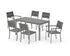 POLYWOOD Main Street 7-Piece Dining Set with Main Street 30 x 60 Dining Table in Silver / Slate Grey