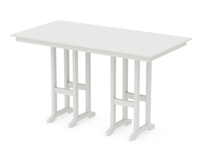 POLYWOOD Farmhouse 37" x 72" Bar Table in Vintage White