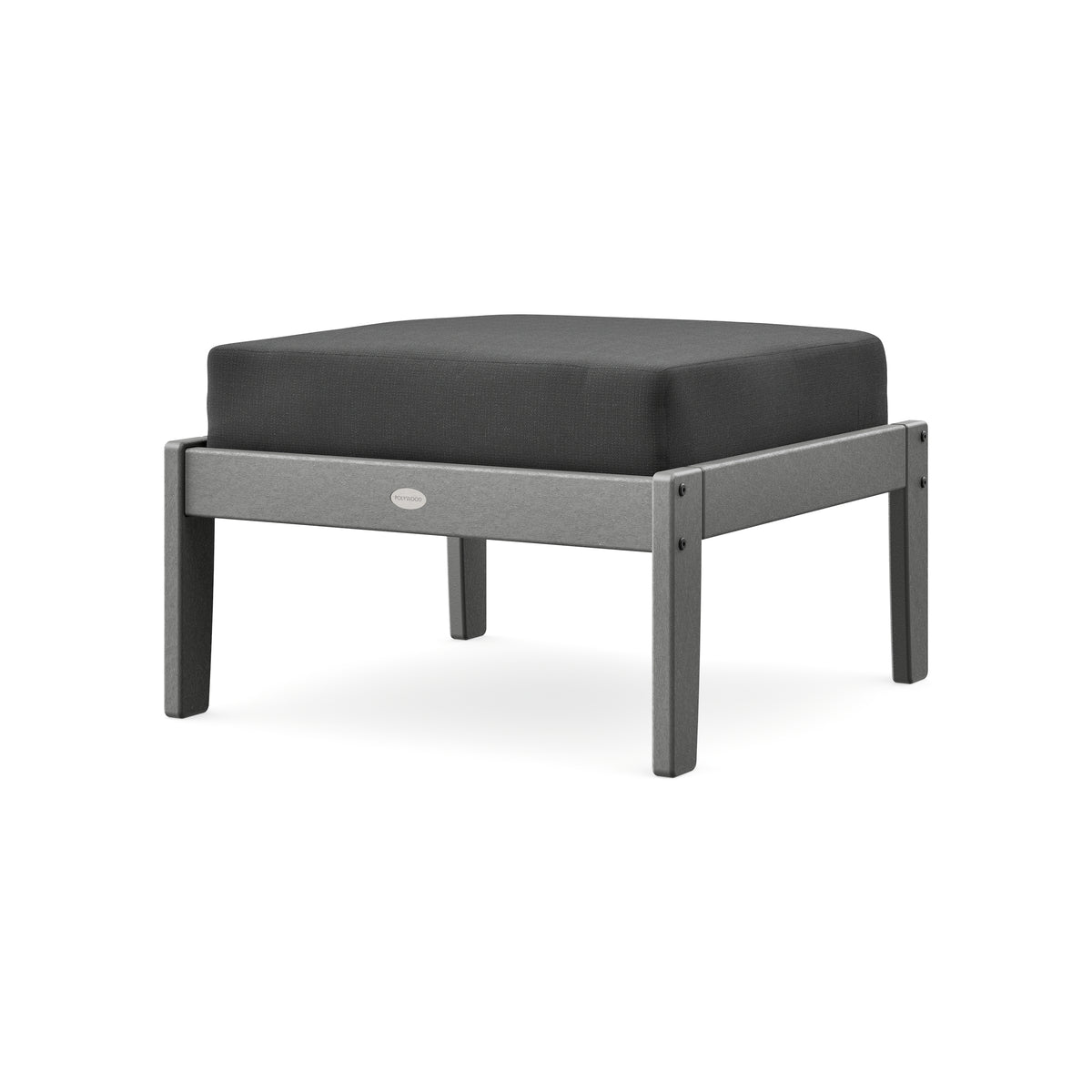 POLYWOOD Braxton Deep Seating Ottoman in Slate Grey / Spectrum Carbon