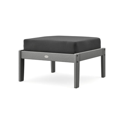 POLYWOOD Braxton Deep Seating Ottoman in Slate Grey / Spectrum Carbon