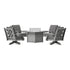 POLYWOOD Country Living Wovendale 5-Piece Deep Seating Swivel Conversation Set with Fire Pit Table in Slate Grey