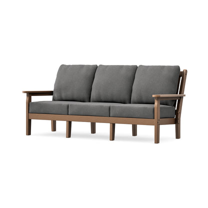 POLYWOOD Chippendale Deep Seating Sofa in Teak / Ash Charcoal