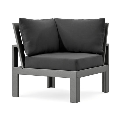 POLYWOOD Modular Corner Chair in Slate Grey / Spectrum Carbon