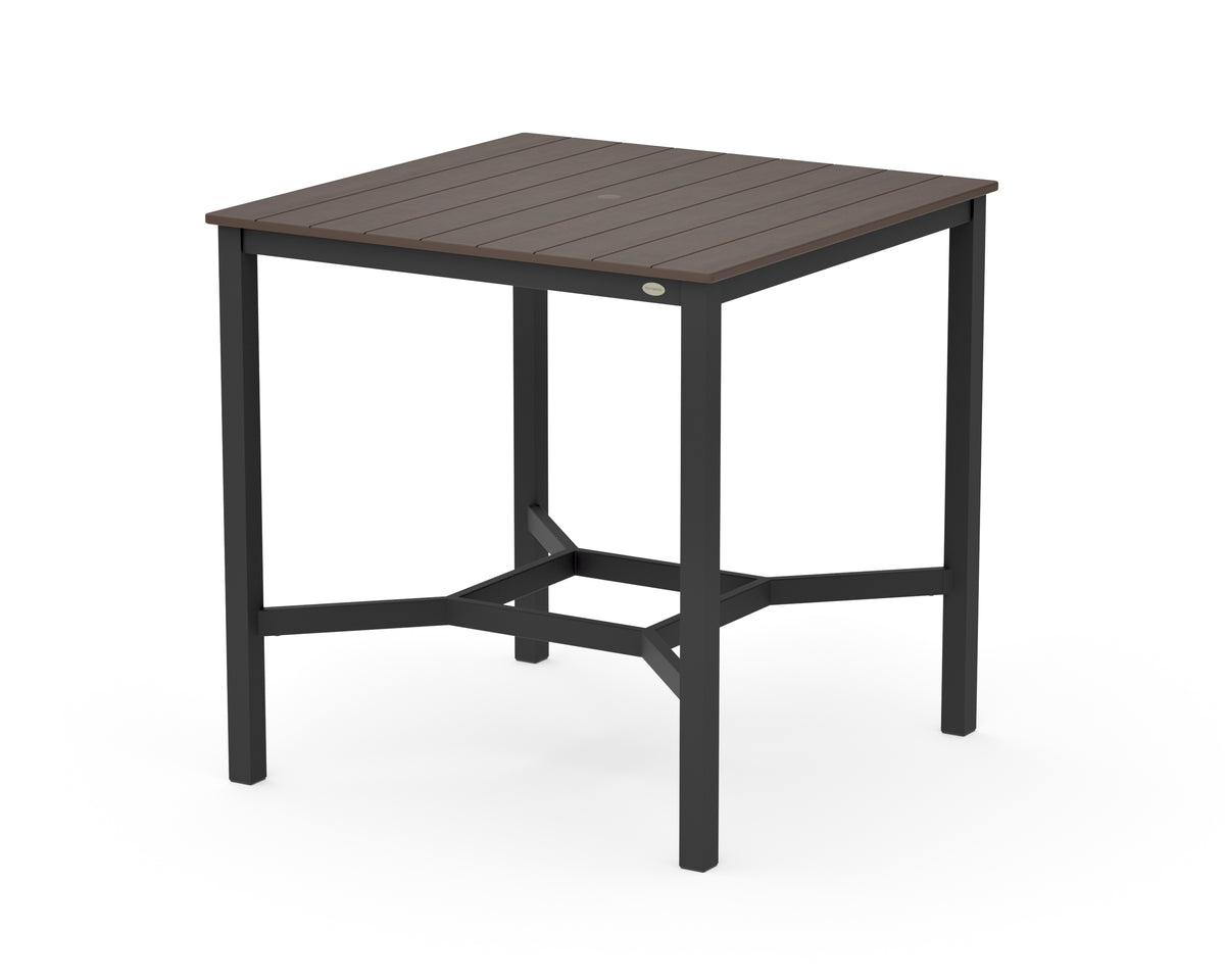 POLYWOOD Main Street 42 x 42 Bar Table in Black / Kona
