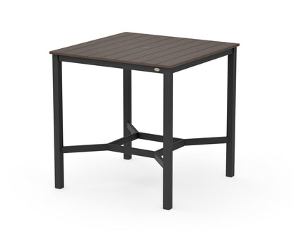 POLYWOOD Main Street 42 x 42 Bar Table in Black / Kona