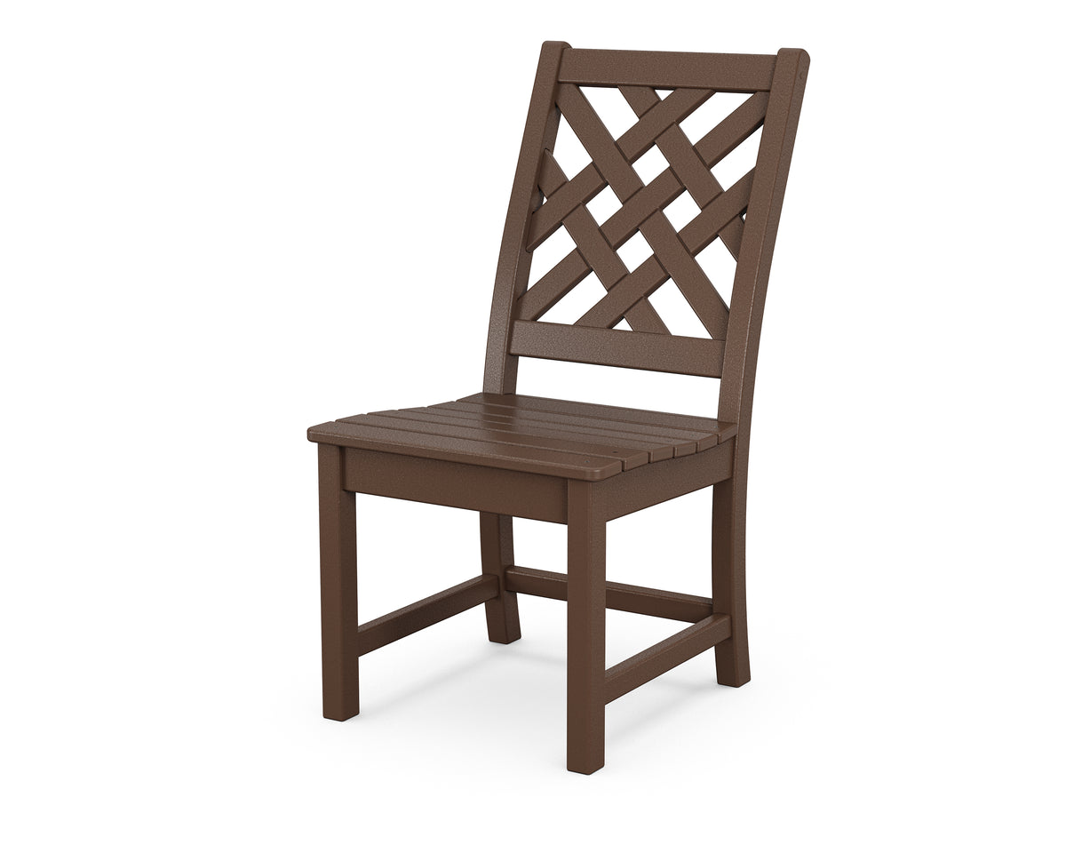 POLYWOOD Wovendale Dining Side Chair in Mahogany
