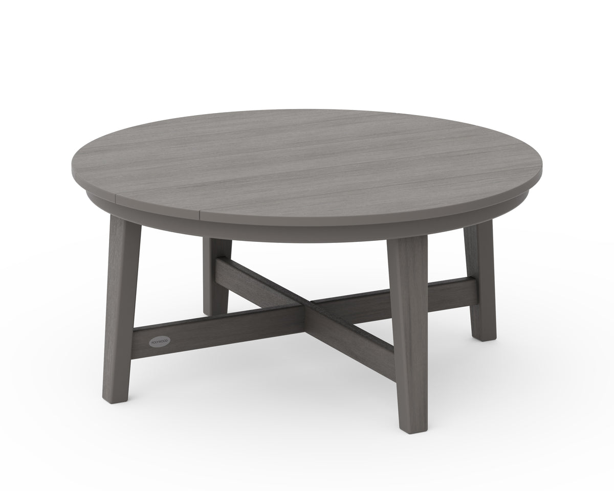 POLYWOOD Newport 36" Round Coffee Table in Driftwood
