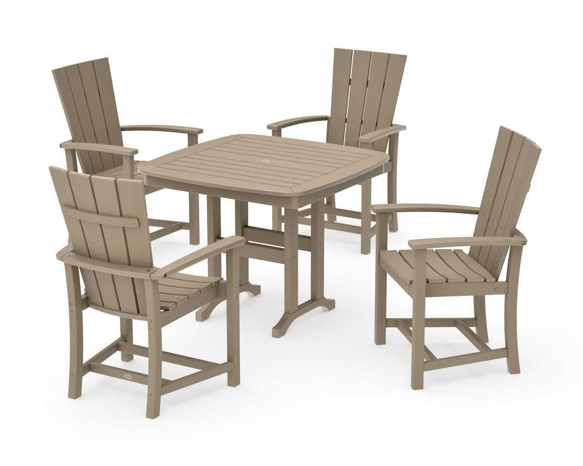 POLYWOOD Quattro 5-Piece Dining Set in Vintage Sahara
