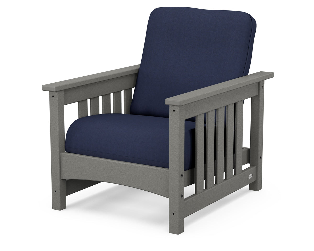 POLYWOOD Club Mission Chair in Slate Grey / Spectrum Indigo