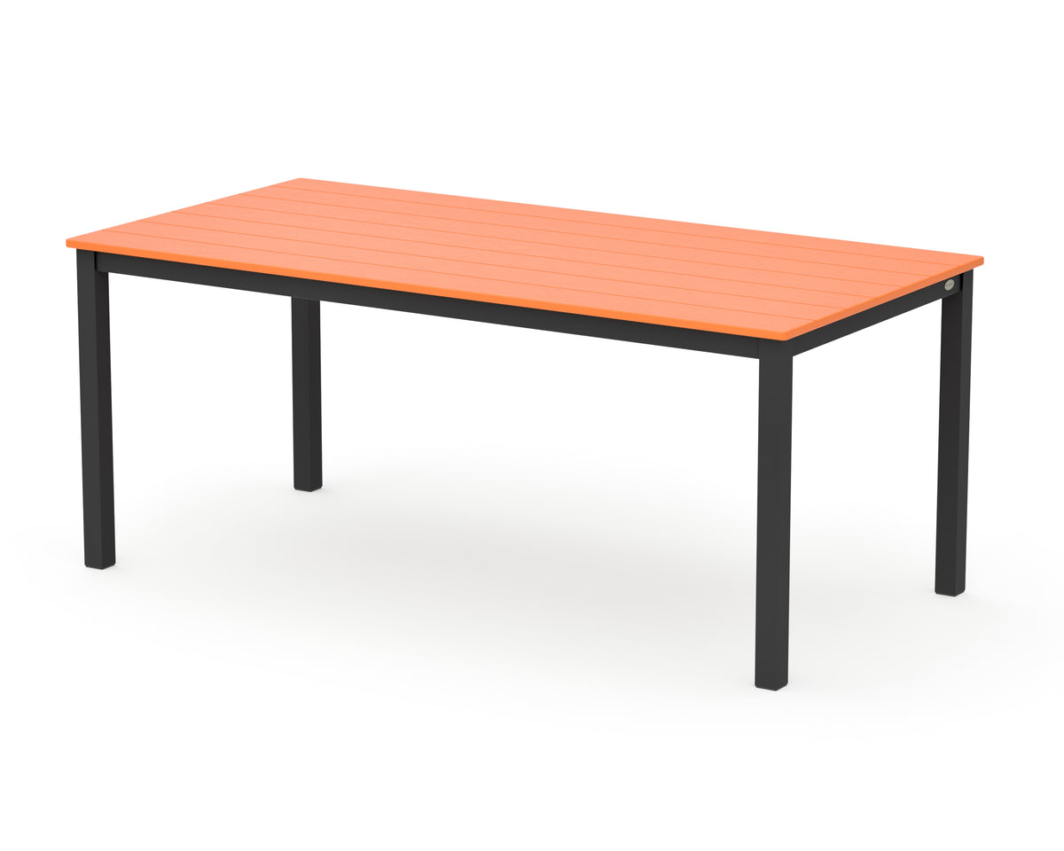 POLYWOOD Main Street 36" x 72" Dining Table in Black / Tangerine