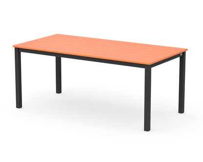 POLYWOOD Main Street 36" x 72" Dining Table in Black / Tangerine