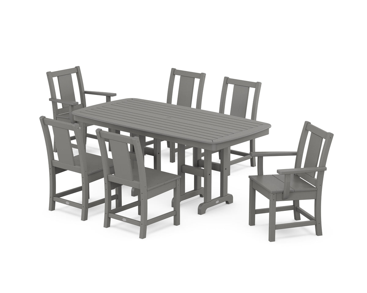 POLYWOOD Prairie 7-Piece Dining Set in Slate Grey