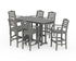 POLYWOOD Savannah Arm Chair 7-Piece Bar Set in Slate Grey