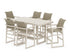 POLYWOOD EDGE Woven Arm Chair 7-Piece Bar Set in Sand / Dune Grass