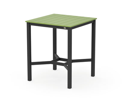 POLYWOOD Main Street 36 x 36 Bar Table in Black / Lime