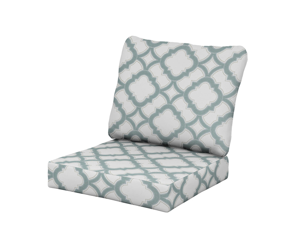 POLYWOOD Classics Seat/Back Cushion Set in Trellis Glacier Spa