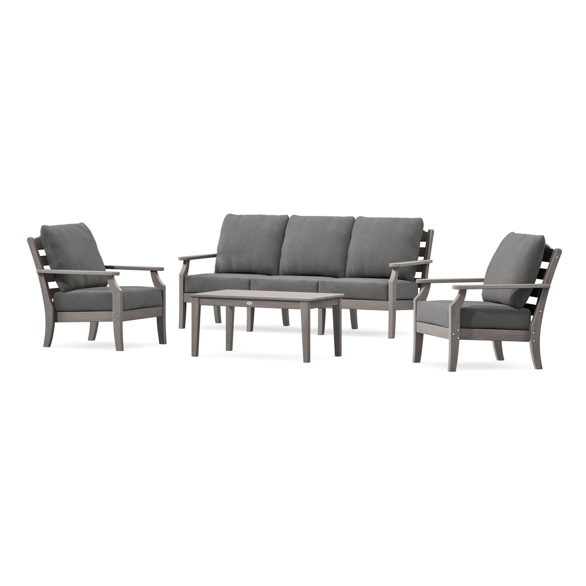 POLYWOOD Savannah 4-Piece Deep Seating Set with Sofa in Driftwood