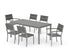 POLYWOOD Main Street 7-Piece Dining Set with Main Street 36" x 72" Dining Table in Silver / Slate Grey