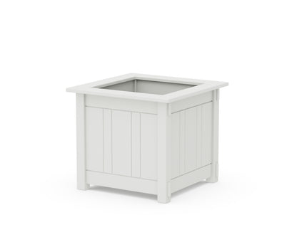 POLYWOOD Acadia Large Square Planter Box in White