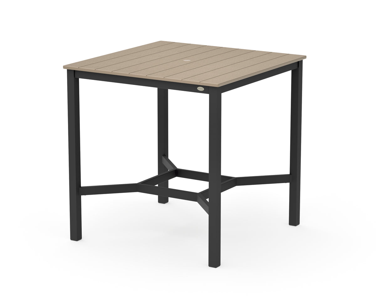 POLYWOOD Main Street 42 x 42 Bar Table in Black / Vintage Sahara