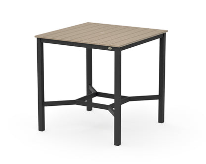 POLYWOOD Main Street 42 x 42 Bar Table in Black / Vintage Sahara