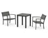 POLYWOOD Main Street 3-Piece Square Dining Set in Black / Slate Grey