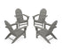 POLYWOOD Vineyard 4-Piece Adirondack Conversation Set in Slate Grey